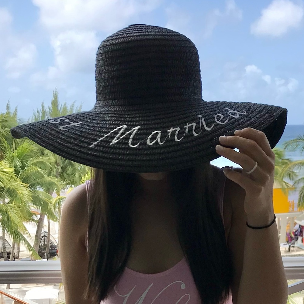 Embroidered Just Married Hat